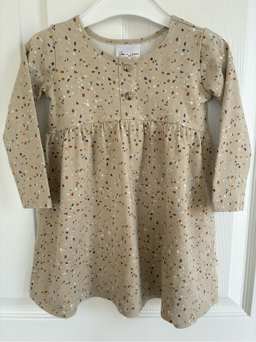 Jax & Lennon “Speckles” tunic peplum dress (6-12 M) Bamboo